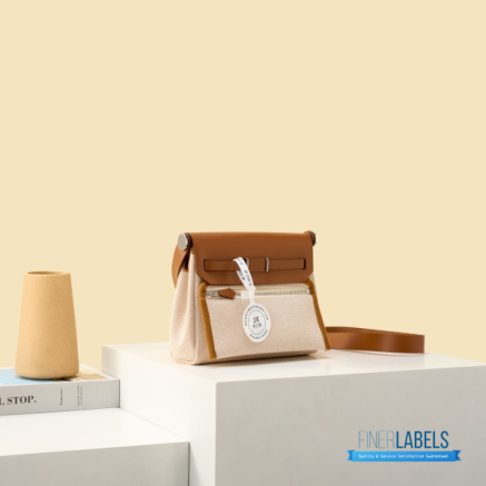 Hermes Herbag 20 Mini Beige Canvas Leather Bag