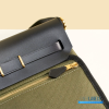Hermes Herbag 20 Mini Olive Green Canvas Leather Bag