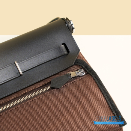 Hermes Herbag 20 Mini Brown Canvas Leather Bag