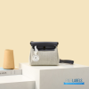 Hermes Herbag 20 Mini Light Grey Canvas Leather Bag