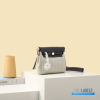 Hermes Herbag 20 Mini Light Grey Canvas Leather Bag
