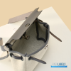 Hermes Herbag 20 Mini Light Grey Canvas Leather Bag