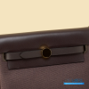Hermes Herbag 20 Mini Dark Brown Canvas Leather Bag