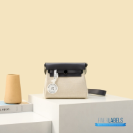 Hermes Herbag 20 Mini Off-White Canvas Leather Bag