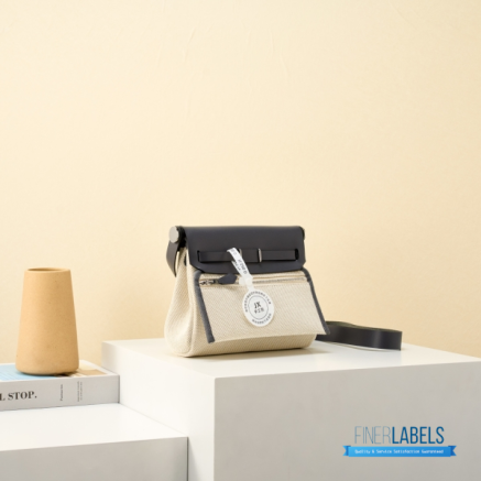 Hermes Herbag 20 Mini Off-White Canvas Leather Bag