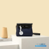 Hermes Herbag 20 Mini Navy Blue Canvas Leather Bag