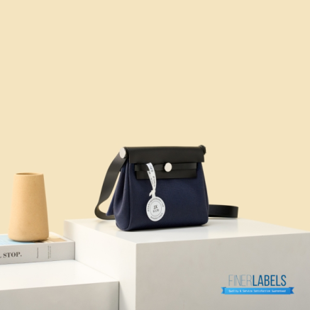 Hermes Herbag 20 Mini Navy Blue Canvas Leather Bag