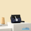 Hermes Herbag 20 Mini Navy Blue Canvas Leather Bag