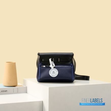 Hermes Herbag 20 Mini Navy Blue Canvas Leather Bag