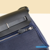 Hermes Herbag 20 Mini Navy Blue Canvas Leather Bag