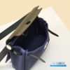 Hermes Herbag 20 Mini Navy Blue Canvas Leather Bag