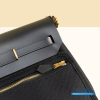 Hermes Herbag 20 Mini Black Canvas Leather Bag