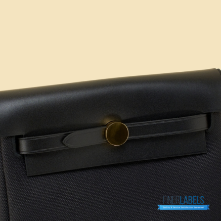 Hermes Herbag 20 Mini Black Canvas Leather Bag