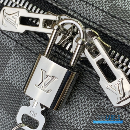 LV Keepall Bandoulière 50 (Damier Graphite Stamps Coated Canvas)