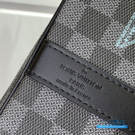 LV Keepall Bandoulière 50 (Damier Graphite Stamps Coated Canvas)