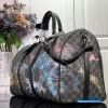 LV Keepall Bandoulière 50 (Damier Graphite Stamps Coated Canvas)