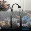 LV Keepall Bandoulière 50 (Damier Graphite Stamps Coated Canvas)