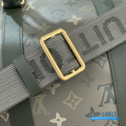 LV Keepall Bandoulière 45 (Khaki Green Monogram Eclipse Coated Canvas)