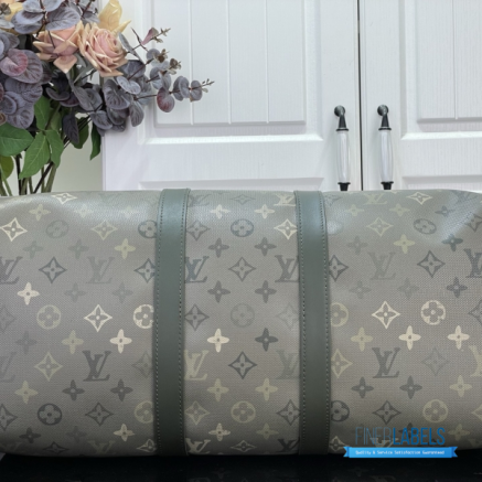 LV Keepall Bandoulière 45 (Khaki Green Monogram Eclipse Coated Canvas)