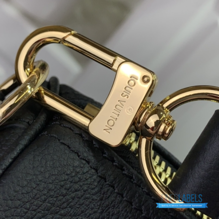 LV Keepall Bandoulière 45 (Black/Beige Monogram Empreinte Leather)
