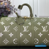 LV Keepall Bandoulière 45 (Khaki Green Monogram Giant Coated Canvas)