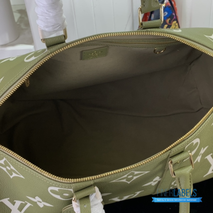 LV Keepall Bandoulière 45 (Khaki Green Monogram Giant Coated Canvas)