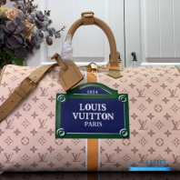 LV Keepall Bandoulière 45 (Beige Ocher Monopaname Coated Canvas)