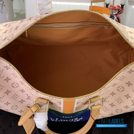 LV Keepall Bandoulière 45 (Beige Ocher Monopaname Coated Canvas)