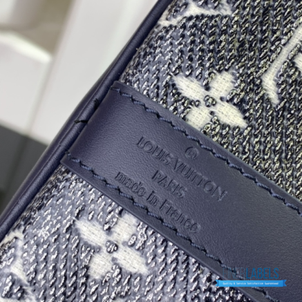 LV Keepall Bandoulière 45 (Ink Blue/White Monogram Shadow Leather)