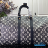 LV Keepall Bandoulière 45 (Ink Blue/White Monogram Shadow Leather)