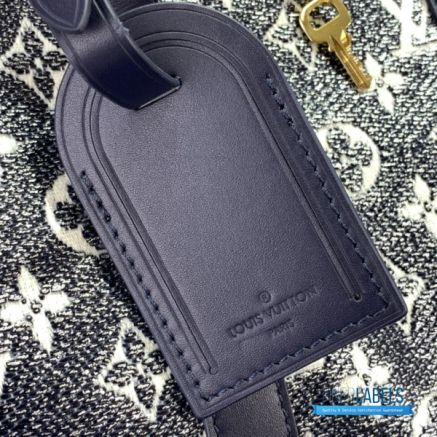 LV Keepall Bandoulière 45 (Ink Blue/White Monogram Shadow Leather)