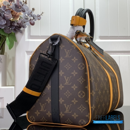 LV Keepall Bandoulière 45 (Safran Yellow Monogram Macassar Coated Canvas)