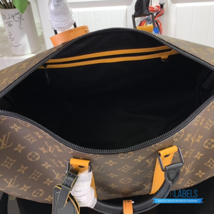 LV Keepall Bandoulière 45 (Safran Yellow Monogram Macassar Coated Canvas)