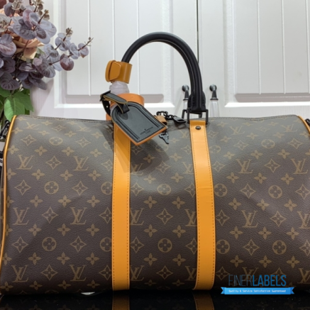 LV Keepall Bandoulière 45 (Safran Yellow Monogram Macassar Coated Canvas)