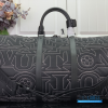 LV Keepall Bandoulière 45 (Black Nylon and Leather)