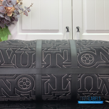 LV Keepall Bandoulière 45 (Black Nylon and Leather)