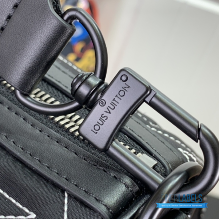 LV Keepall Bandoulière 45 (Black Nylon and Leather)