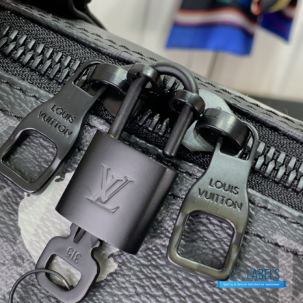 LV Keepall Bandoulière 45 (Monogram Eclipse Painted Dots (Black/Silver) Coated Canvas)