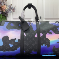 LV Keepall Bandoulière 45 (Sunrise Monogram Eclipse Coated Canvas)