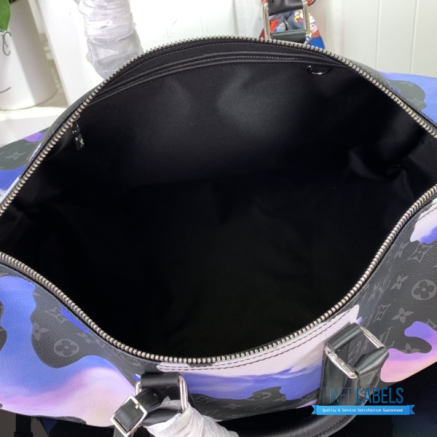 LV Keepall Bandoulière 45 (Sunrise Monogram Eclipse Coated Canvas)
