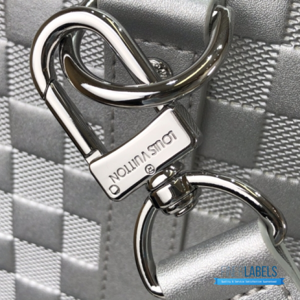LV Keepall Bandoulière 50 (Silver Damier Glitter Leather)