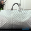 LV Keepall Bandoulière 50 (Silver Damier Glitter Leather)