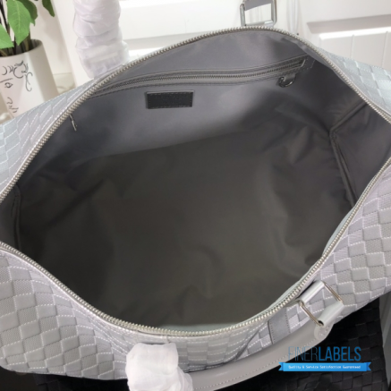 LV Keepall Bandoulière 50 (Silver Damier Glitter Leather)