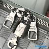 LV Keepall Bandoulière 50 (Silver Damier Glitter Leather)