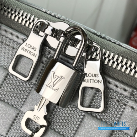 LV Keepall Bandoulière 50 (Silver Damier Glitter Leather)