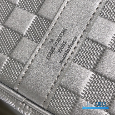 LV Keepall Bandoulière 50 (Silver Damier Glitter Leather)