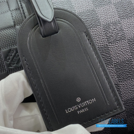 LV City Keepall 27 (Black Damier Infini Leather & Damier Graphite Canvas)