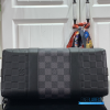 LV City Keepall 27 (Black Damier Infini Leather & Damier Graphite Canvas)