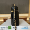 Chanel 26A Slim Vanity Case with Chain Small - Lunch Box (Black Grained Calfskin)
