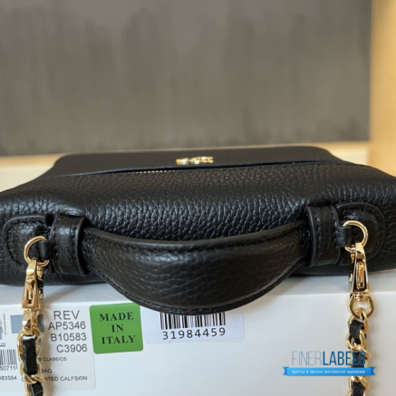 Chanel 26A Slim Vanity Case with Chain Small - Lunch Box (Black Grained Calfskin)